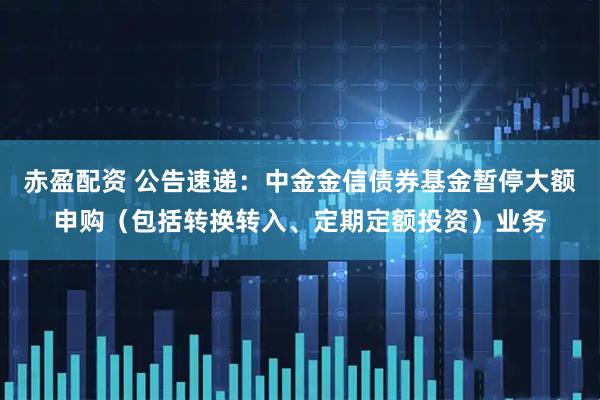 赤盈配资 公告速递：中金金信债券基金暂停大额申购（包括转换转入、定期定额投资）业务